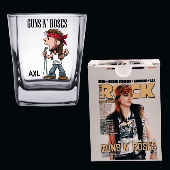 GUNS N ROSES/Peanuts Character Mashup Shot Glass w/ Matching Gift Boxes - Picture 2 of 6